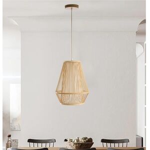 Bamboo hanging light fixture chandelier boho light fixture modern mid-century